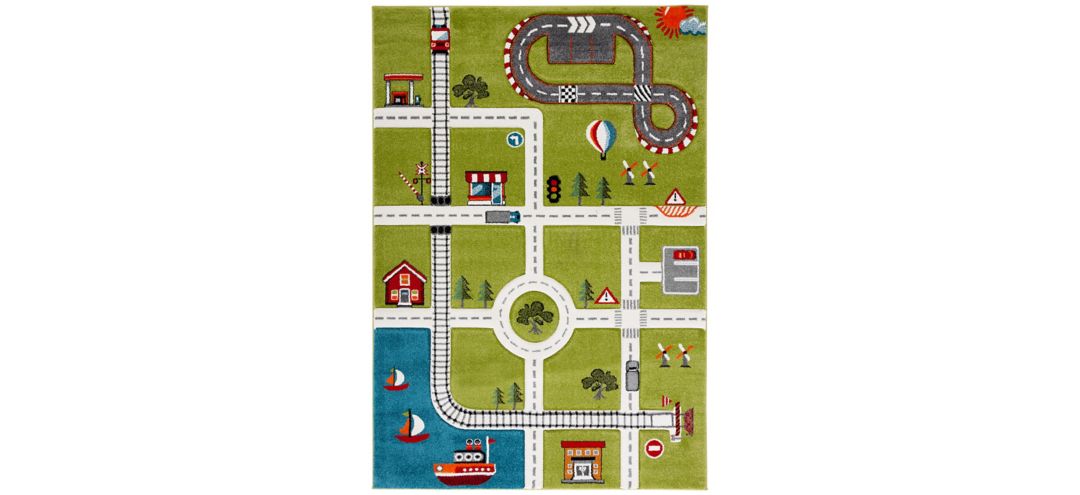 Carousel Cars Kids Area Rug