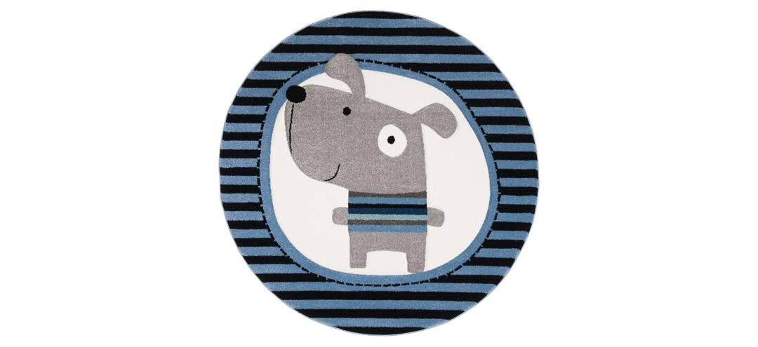 Carousel Puppy Kids Area Rug Round