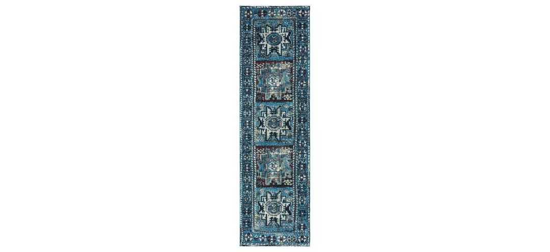 Zagros Light Blue Runner Rug