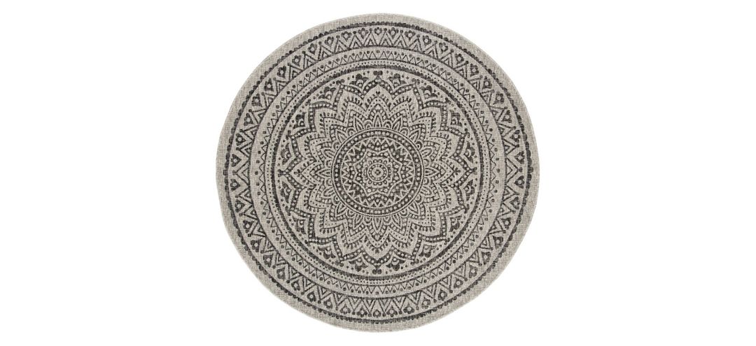 Courtyard Mandala Indoor/Outdoor Area Rug Round