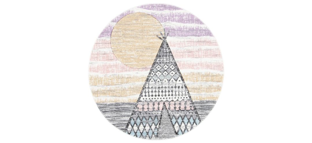 Carousel Tepee Kids Area Rug Round