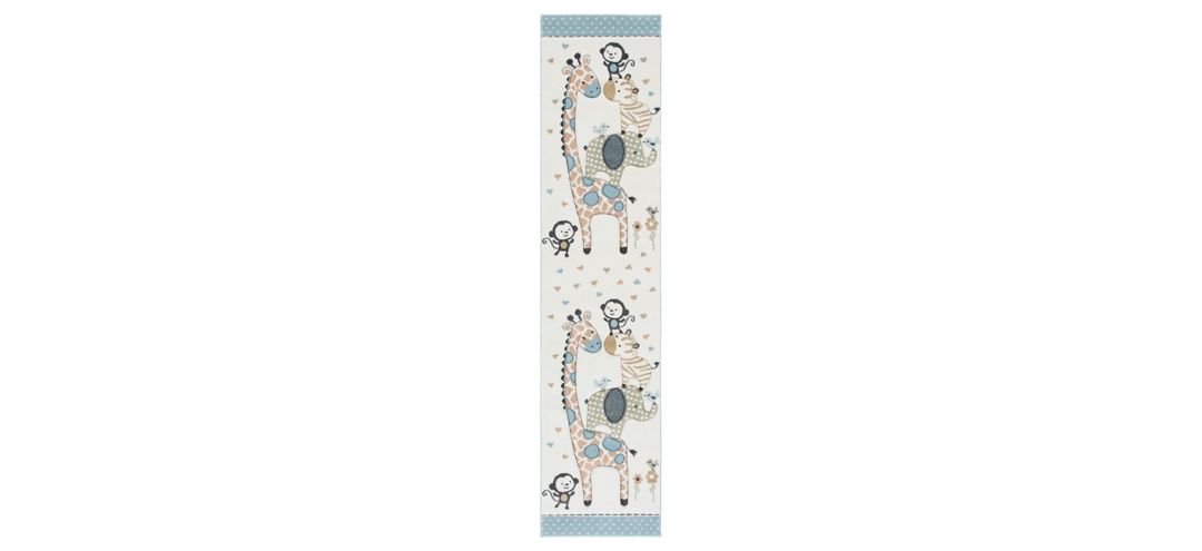 Carousel Zoo Friends Kids Runner Rug