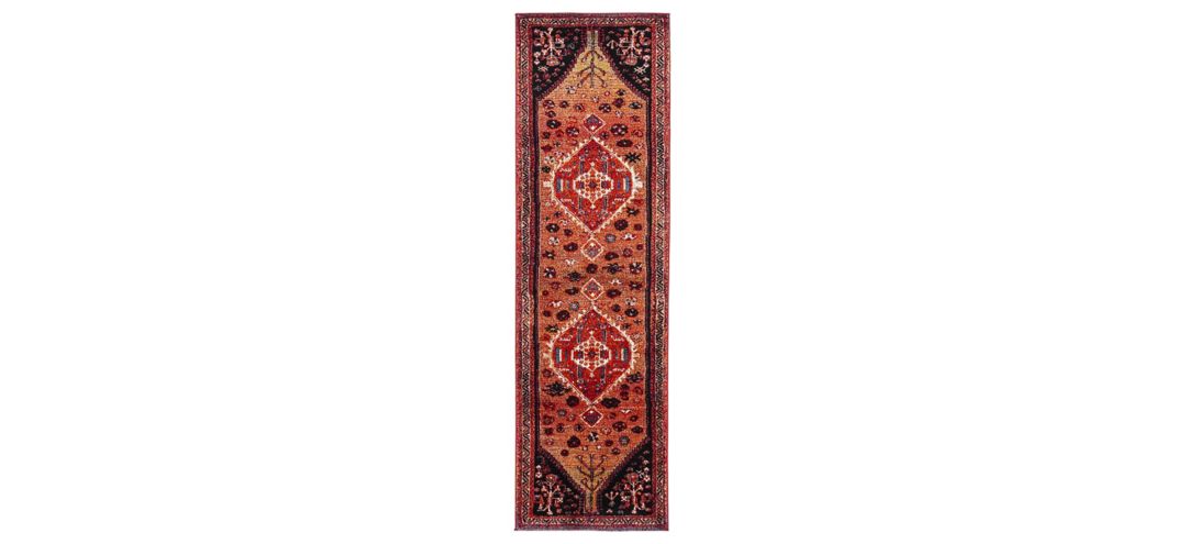 Vintage Hamadan Orange Runner Rug