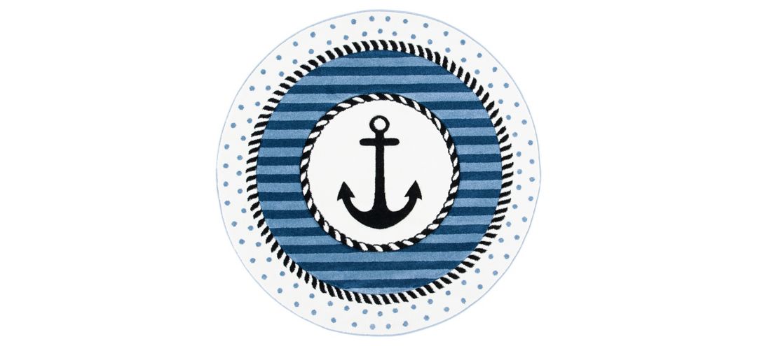 Carousel Anchor Kids Area Rug Round