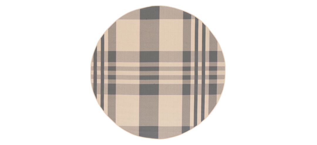 Courtyard Plaid Indoor/Outdoor Area Rug Round