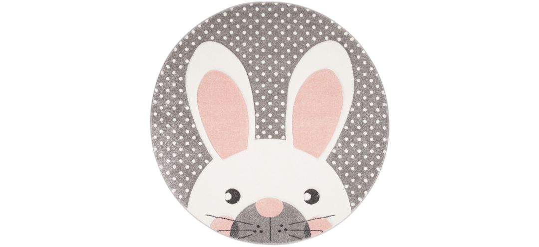 171168600 Carousel Rabbit Kids Area Rug Round sku 171168600