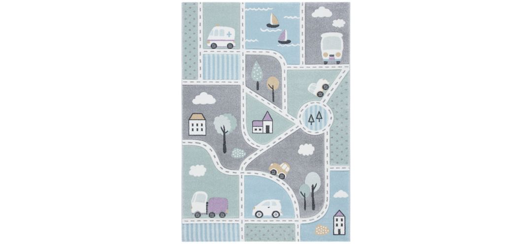 Carousel Cars Kids Area Rug