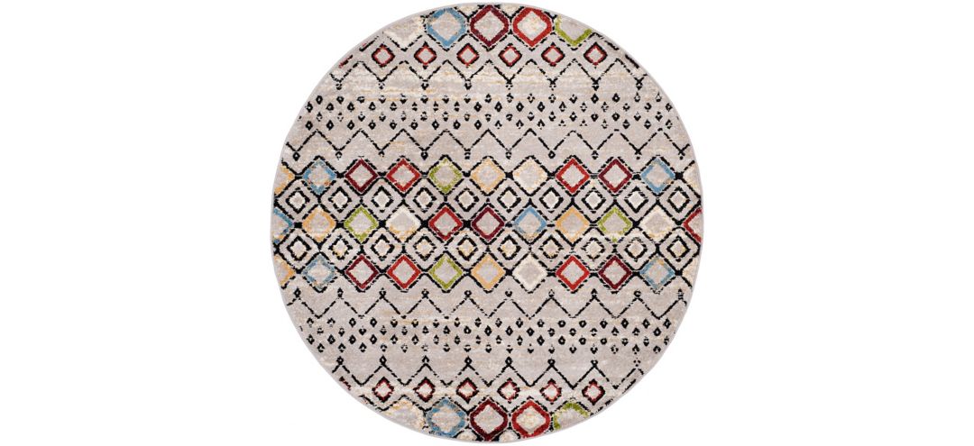 171201881 Halen Gray Area Rug Round sku 171201881