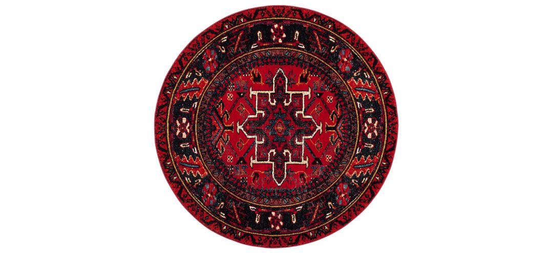 171211850 Darius Red Area Rug Round sku 171211850