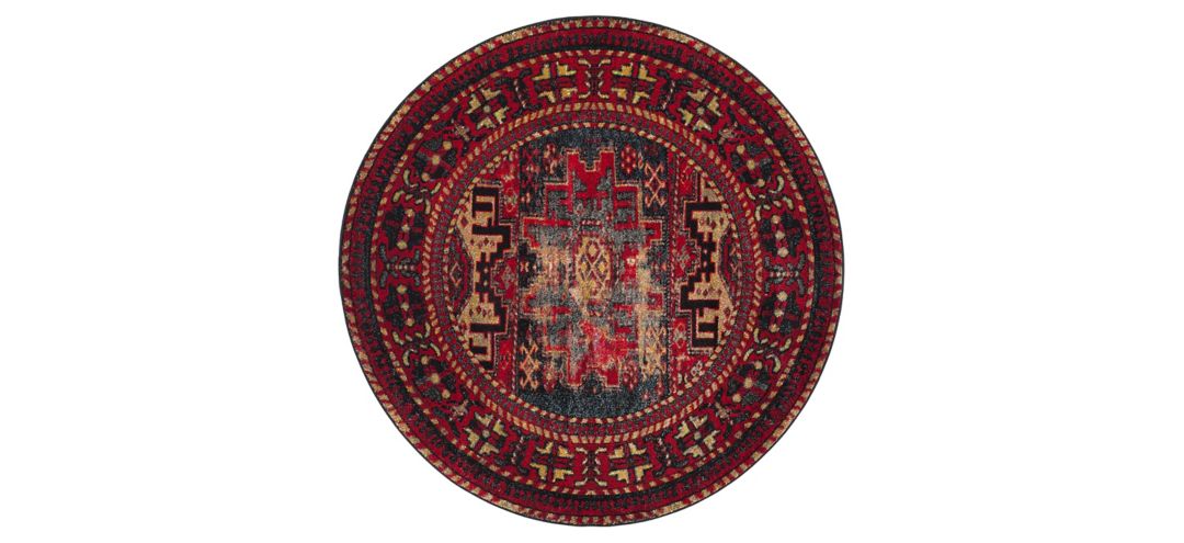 171213550 Zagros Red Area Rug Round sku 171213550