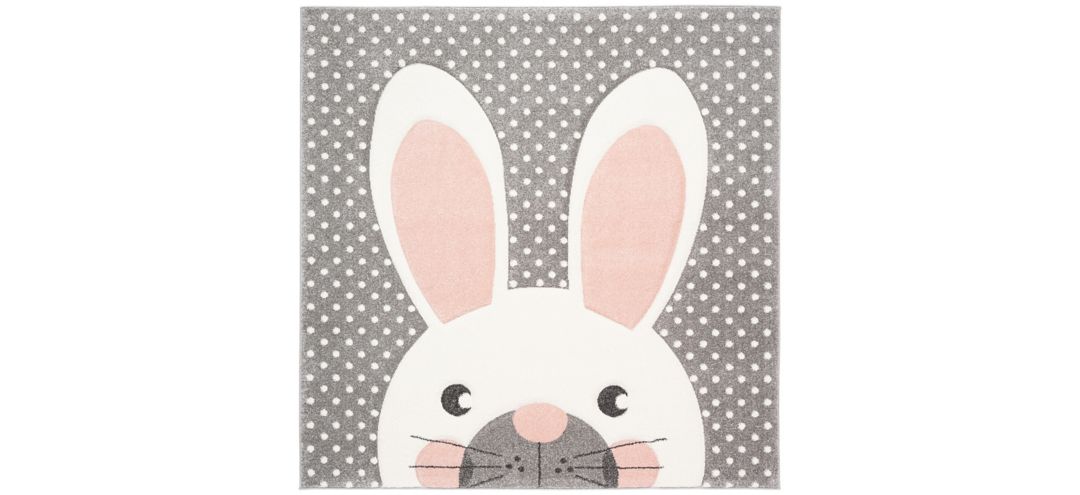 Carousel Rabbit Kids Area Rug Square