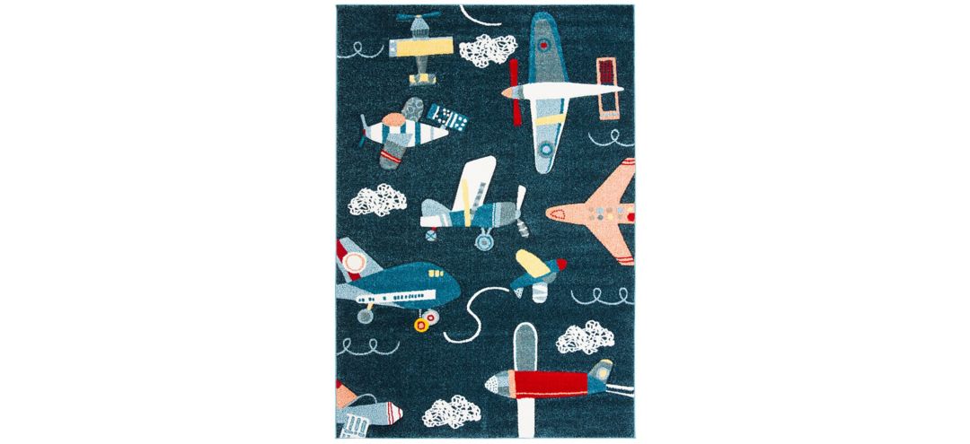 Carousel Planes Kids Area Rug