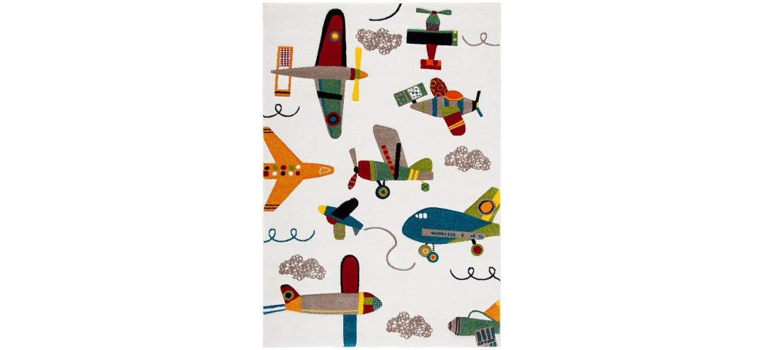 Carousel Planes Kids Area Rug