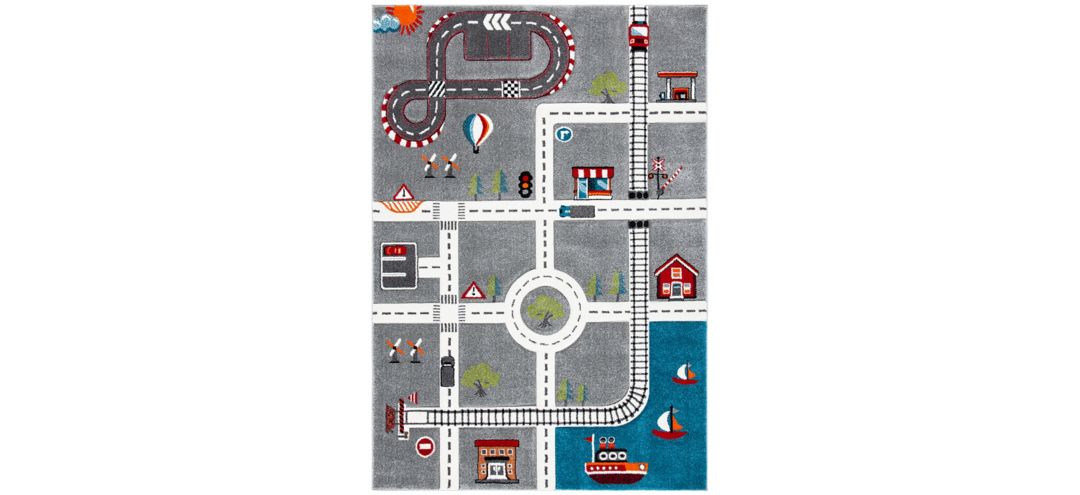 Carousel Cars Kids Area Rug