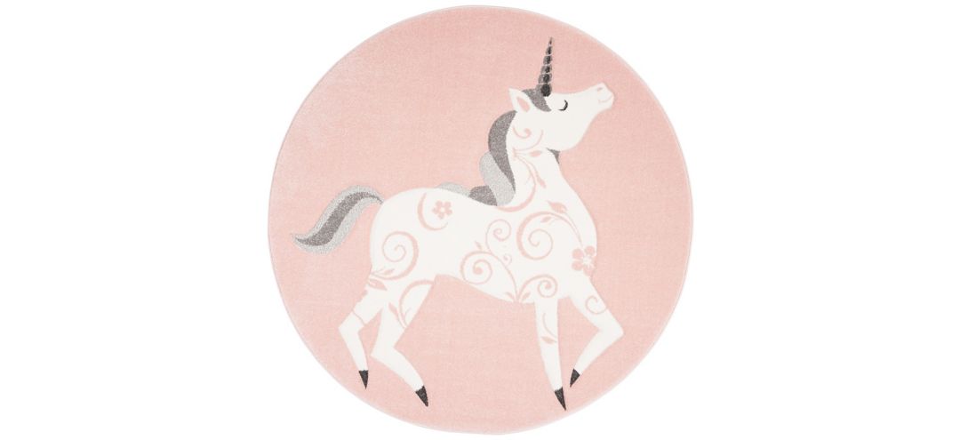 Carousel Unicorn Kids Area Rug Round