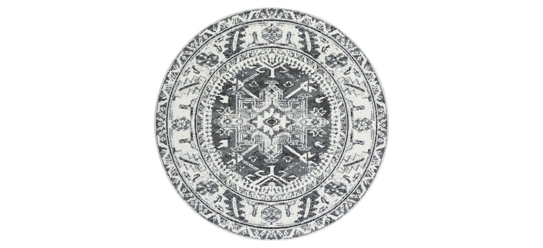 Darius Grey Area Rug Round