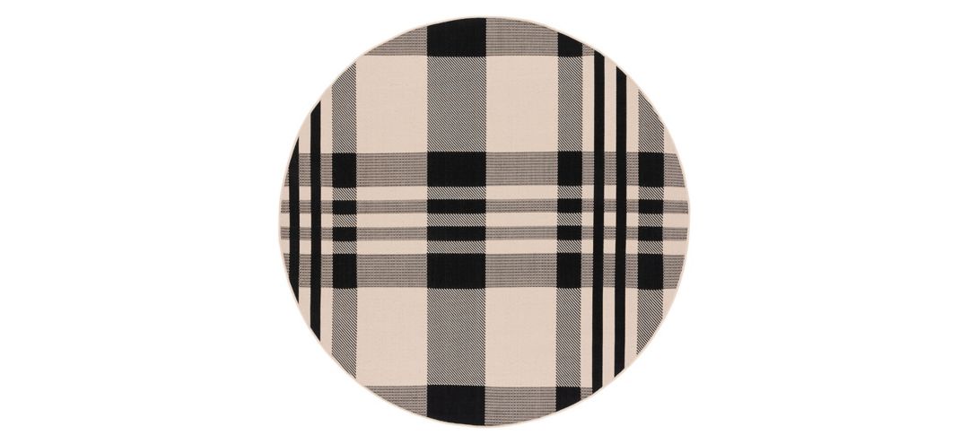 Courtyard Plaid Indoor/Outdoor Area Rug Round