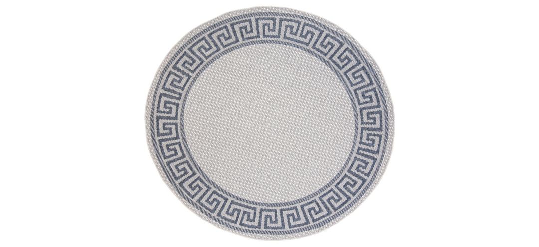 Bermuda Greek Key Indoor/Outdoor Round Area Rug