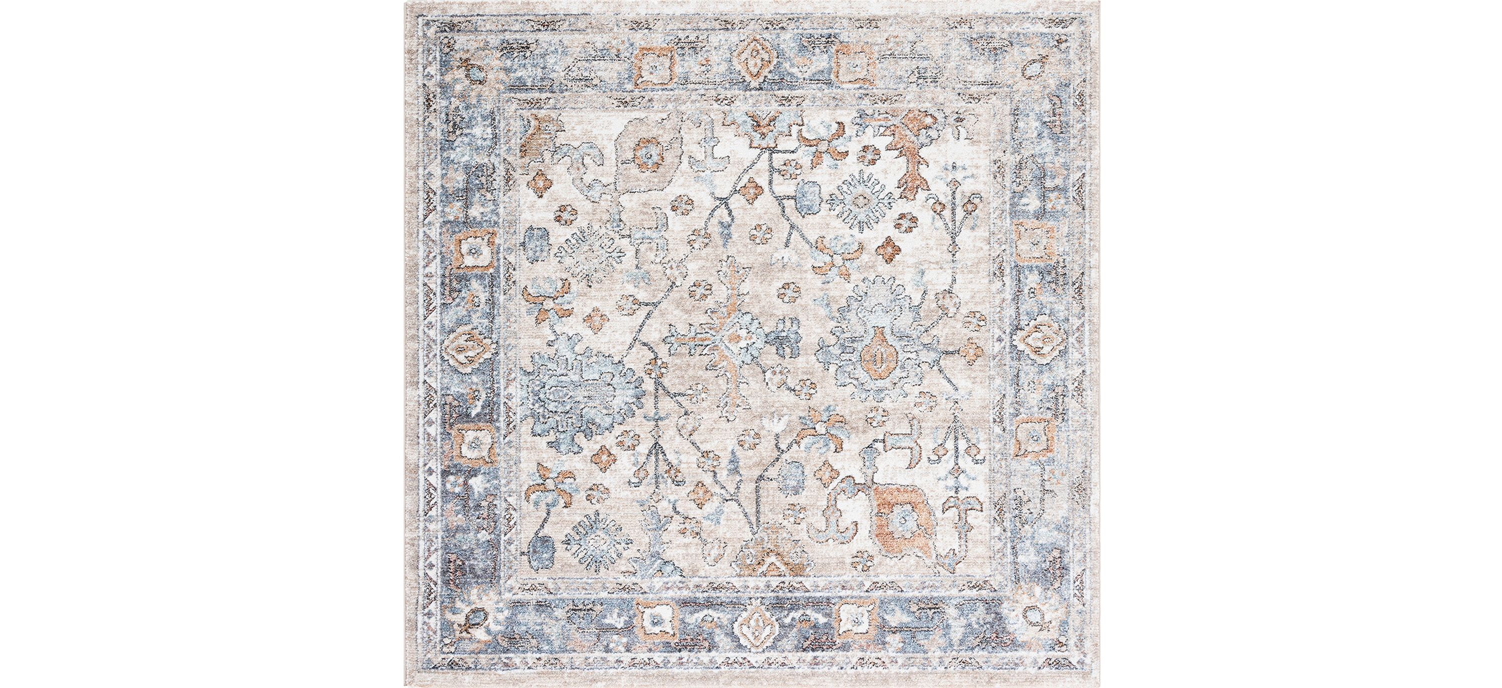 JSM343A-5SQ Jasmine Ivory & Blue Rug III sku JSM343A-5SQ