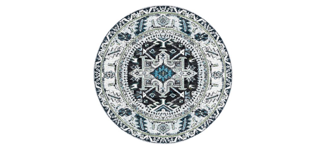 Darius Dark Grey Area Rug Round