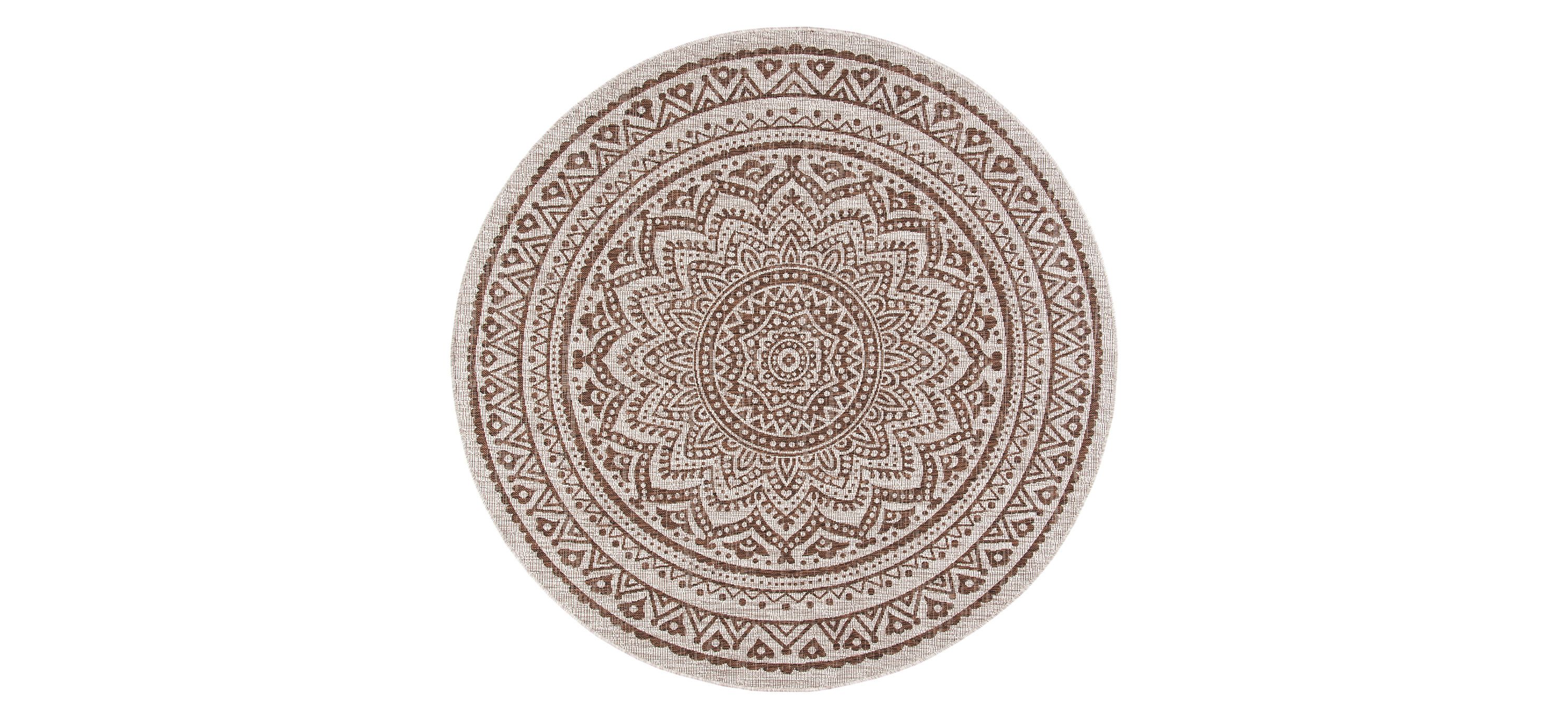 Courtyard Mandala Indoor/Outdoor Area Rug Round