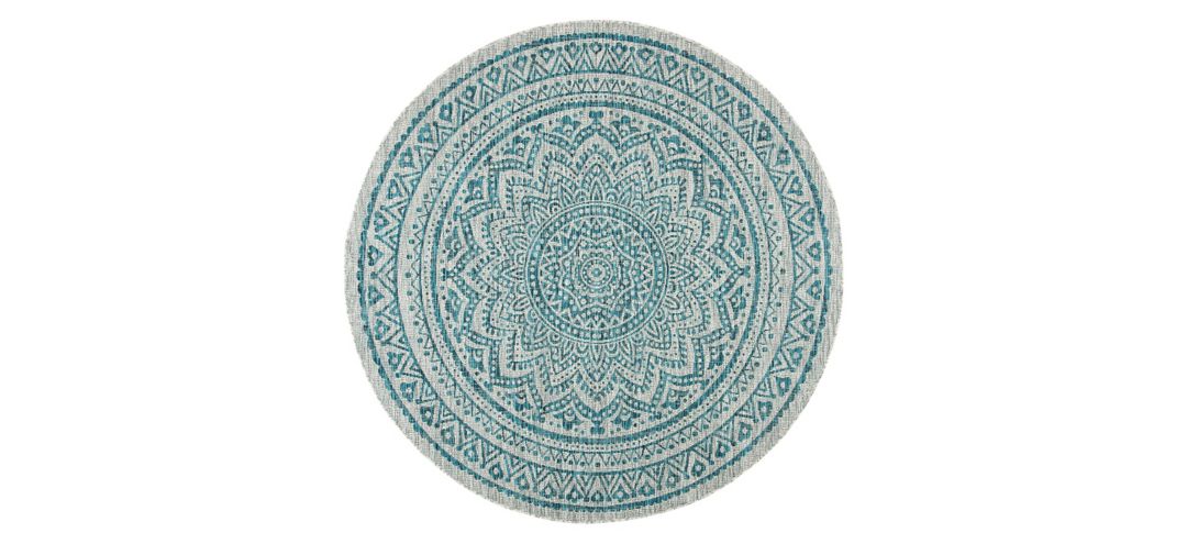 Courtyard Mandala Indoor/Outdoor Area Rug Round