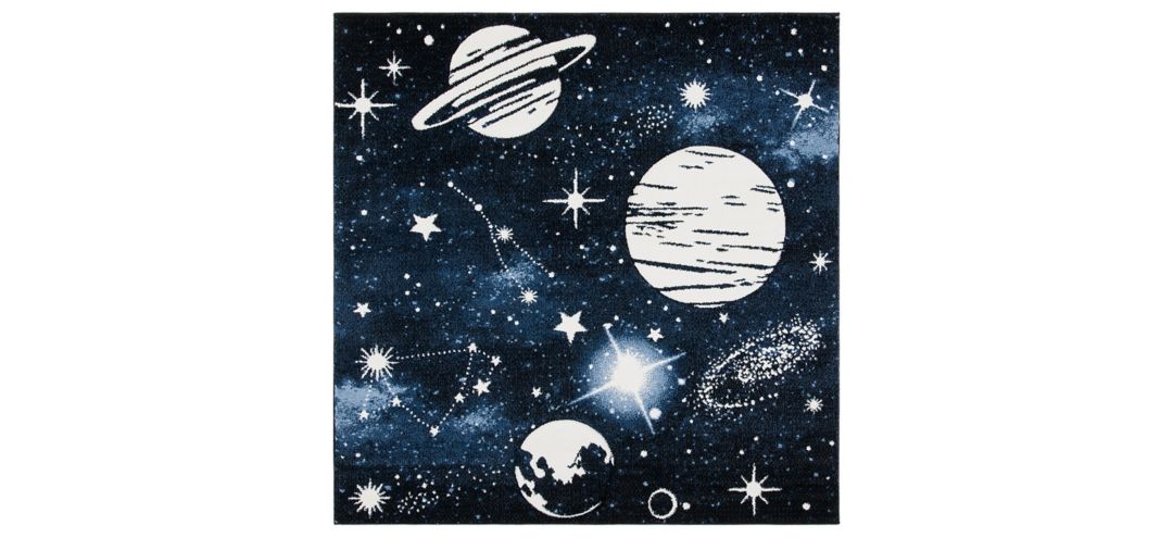 Carousel Outerspace Kids Area Rug