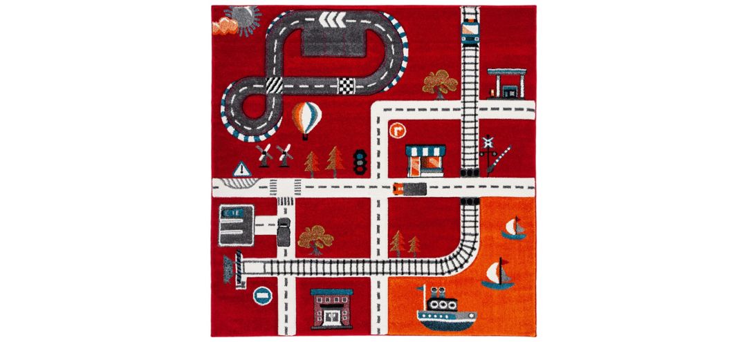 Carousel Cars Kids Area Rug