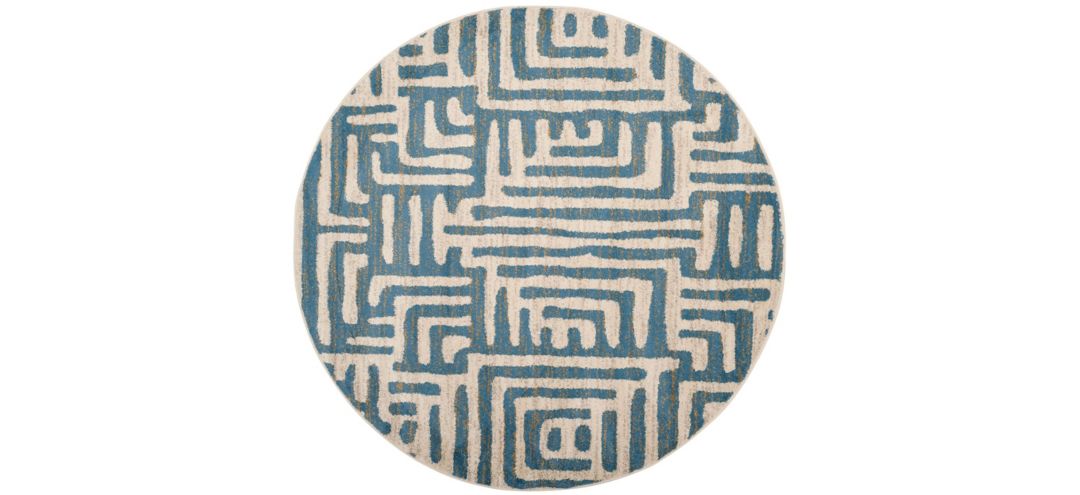 Rhine Blue Area Rug Round