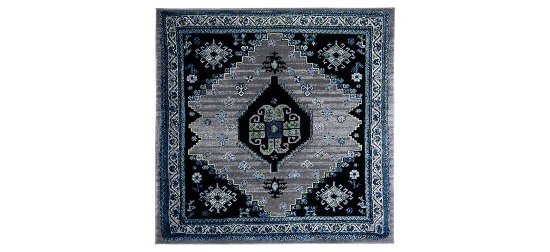 Medes Blue Area Rug Square