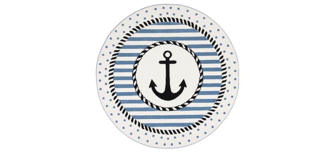 Carousel Anchor Kids Area Rug Round