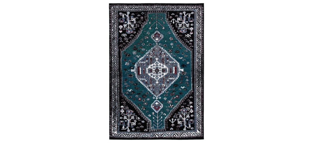 Vintage Hamadan Green Area Rug