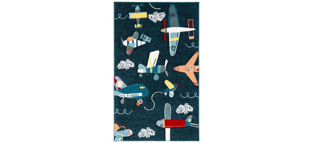 Carousel Planes Kids Area Rug