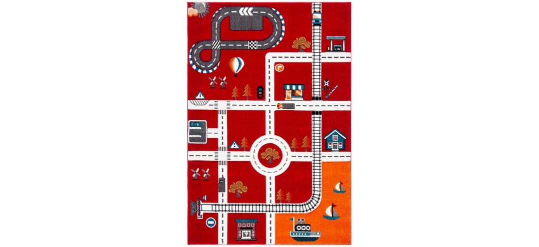 Carousel Cars Kids Area Rug