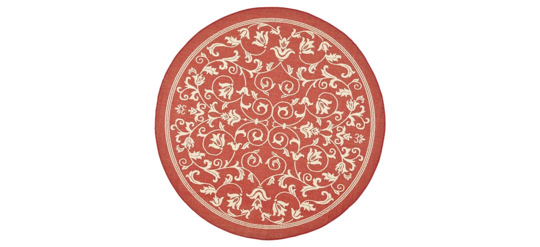 176220980 Courtyard Vines Indoor/Outdoor Area Rug Round sku 176220980