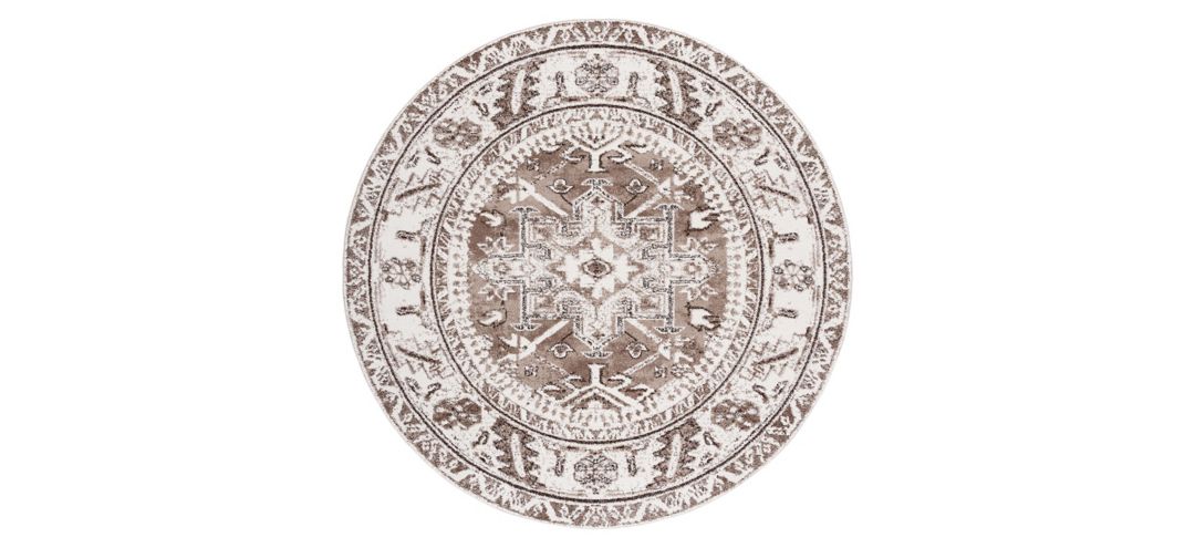 176224720 Darius Brown Area Rug Round sku 176224720