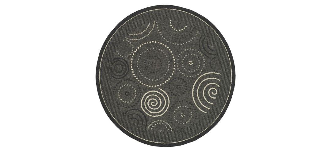 177190630 Courtyard Circles Indoor/Outdoor Area Rug Round sku 177190630