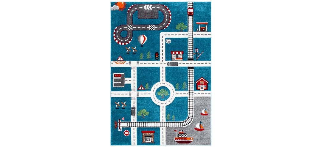 Carousel Cars Kids Area Rug