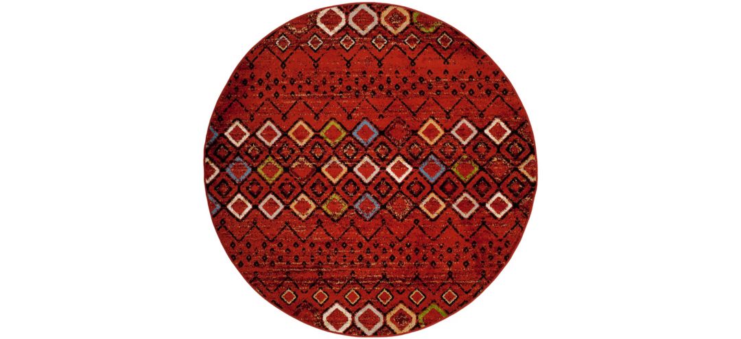 177201080 Halen Red Area Rug Round sku 177201080