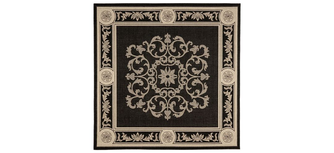 Courtyard Bordered Indoor/Outdoor Area Rug