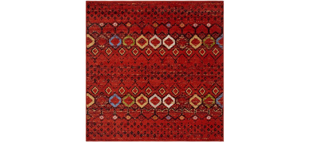 Halen Red Area Rug Square