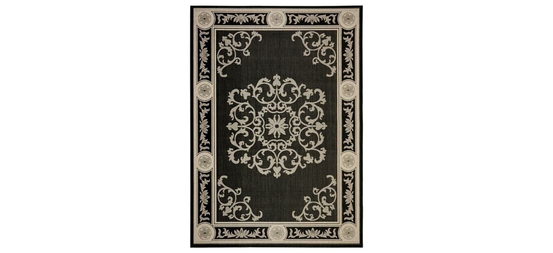 Courtyard Bordered Indoor/Outdoor Area Rug