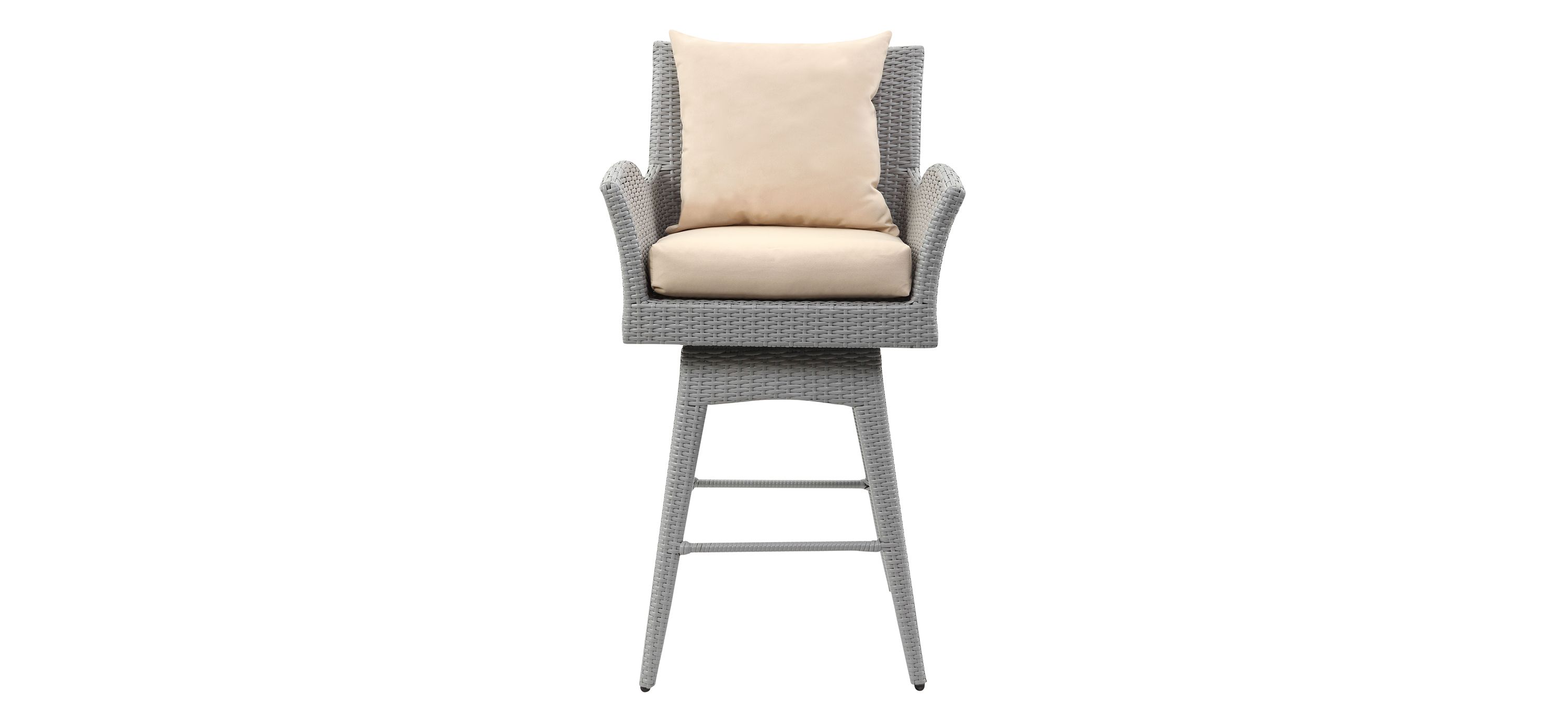Ralden Outdoor Wicker Swivel Armed Counter Stool