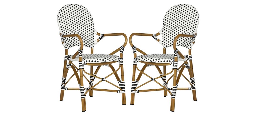 241265883 Dario Outdoor Stacking Arm Chair -Set of 2 sku 241265883