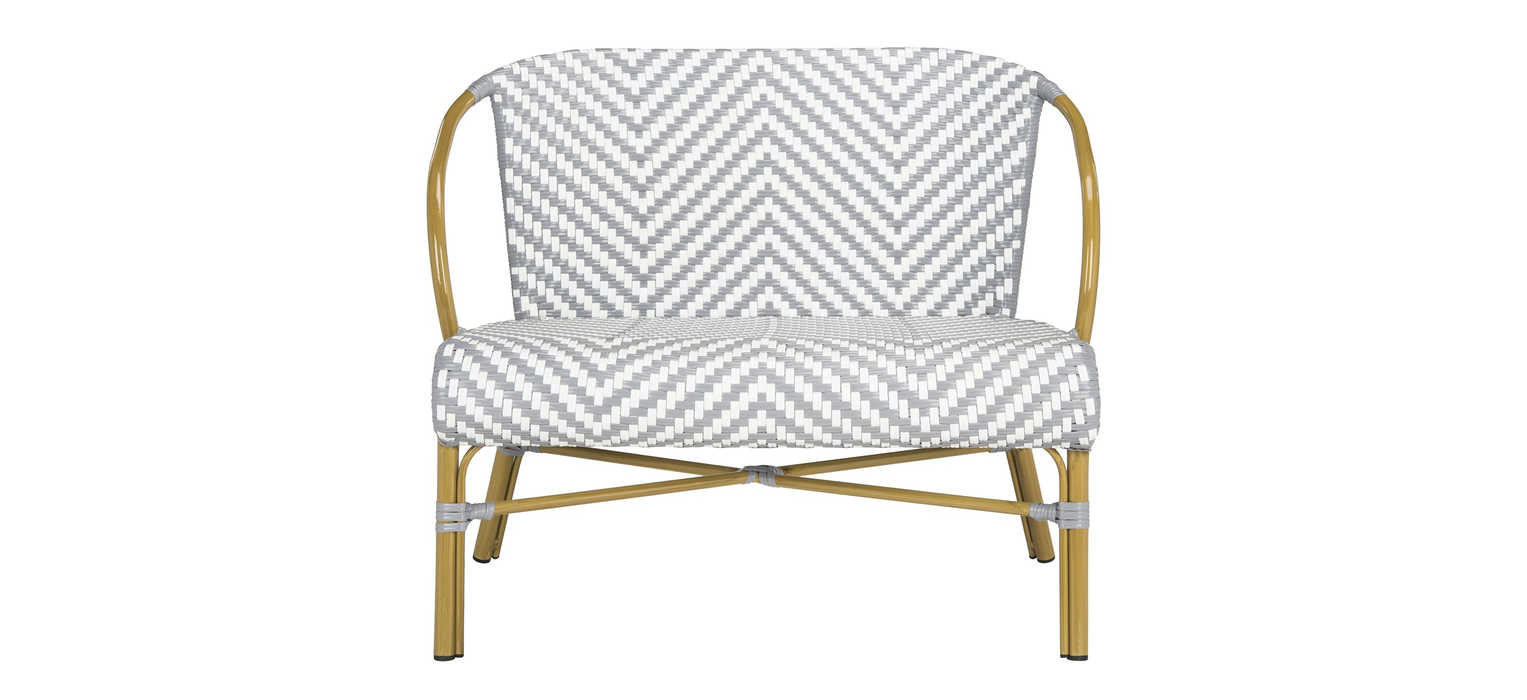 Endelia Outdoor Herringbone Rattan Settee