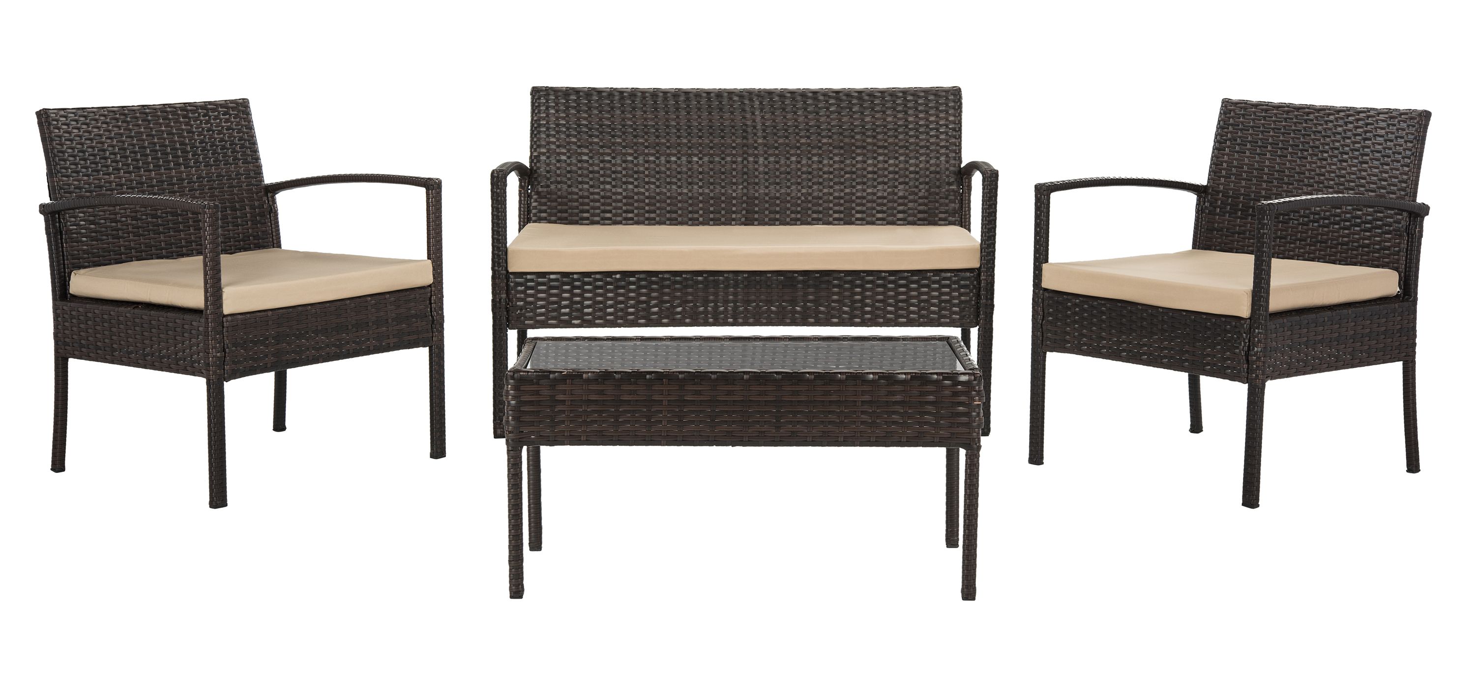 Porterville 4 Piece Rattan Living Set