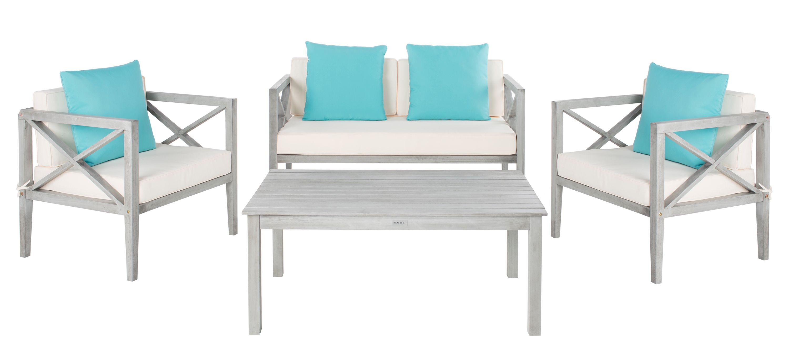 Johannes 4-pc Outdoor Set w/ Accent Pillows