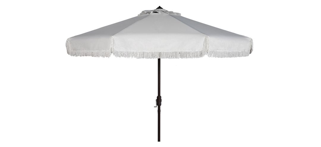 Murphy Fringe 9 ft Crank Outdoor Push Button Tilt Umbrella