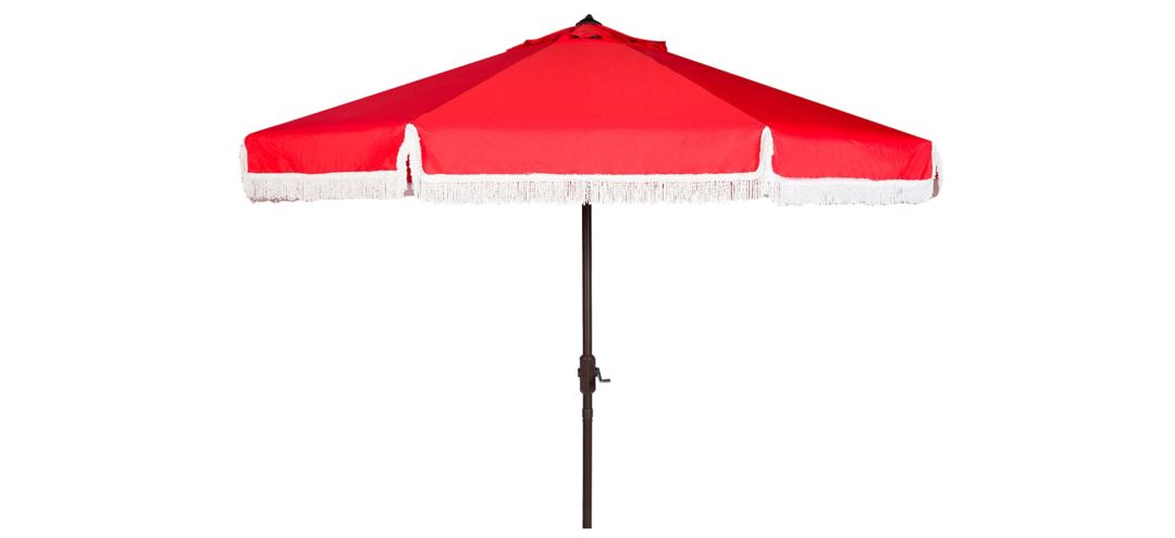 Murphy Fringe 9 ft Crank Outdoor Push Button Tilt Umbrella