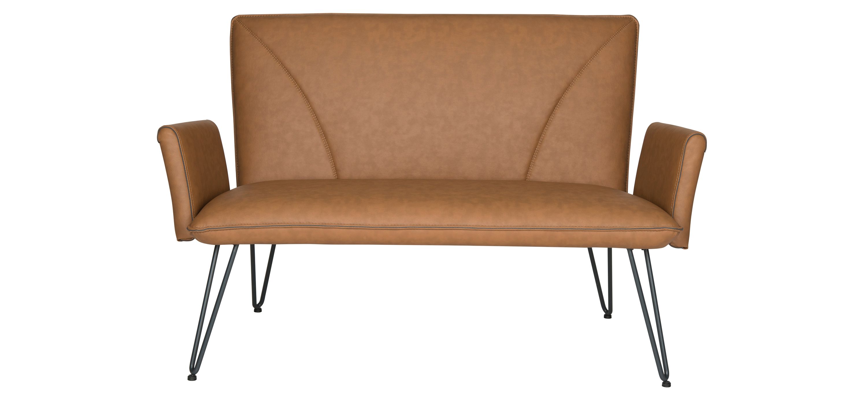 Valerie Mid Century Modern Leather Settee